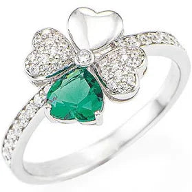 Anello Quadricuore Rodio e Zirconi