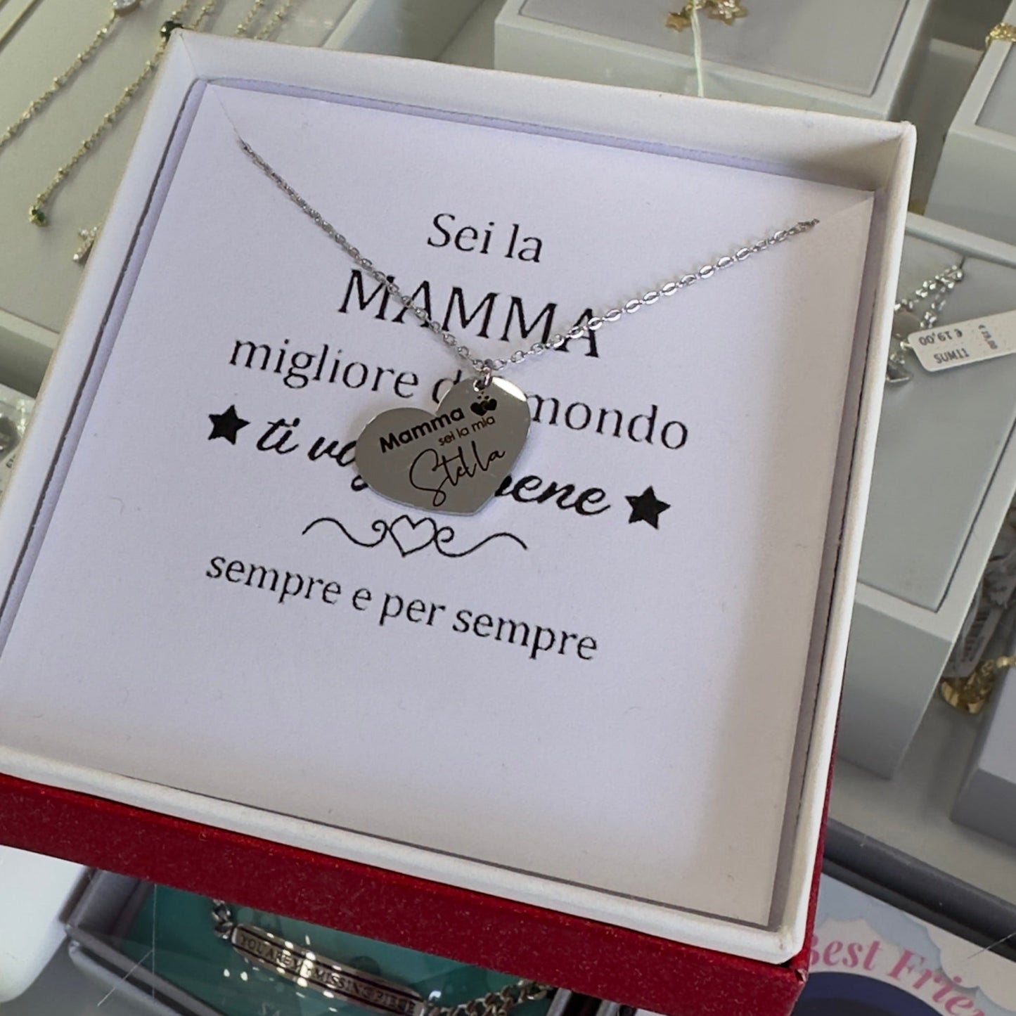 Astuccio regalo personalizzato per collana Mamma sei la mia stella