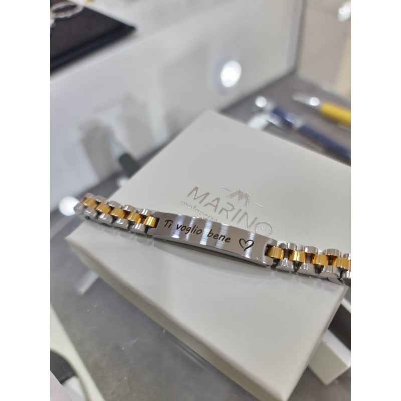 Bracciale Acciaio personalizzabile maglia Oyster bicolore