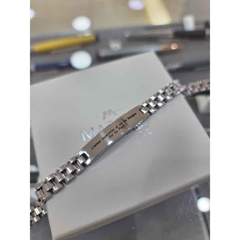 Bracciale Acciaio pesonalizzabile maglia Oyster