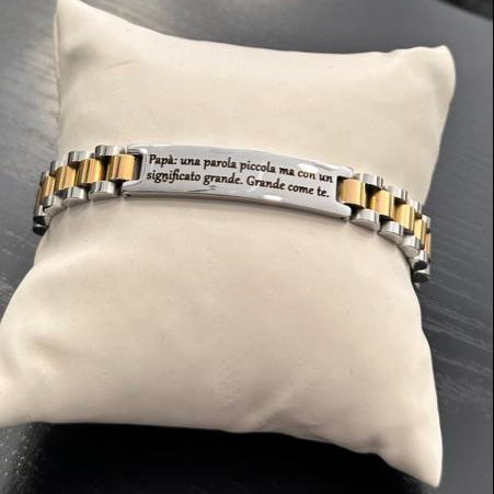 Bracciale Papà Maglia Oyster con Frase Significato Grande Idea Regalo per Papà