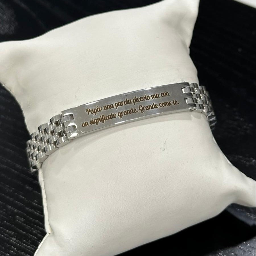 Bracciale Papà Maglia Oyster/Jubilee con Frase Significato Grande Idea Regalo per Papà