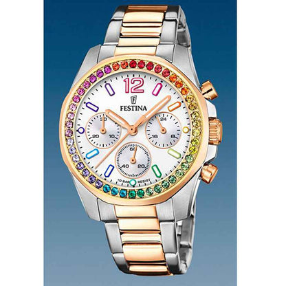 Orologio Festina F20639/2 donna cronografo rosé oro rosa cassa zirconia 38mm
