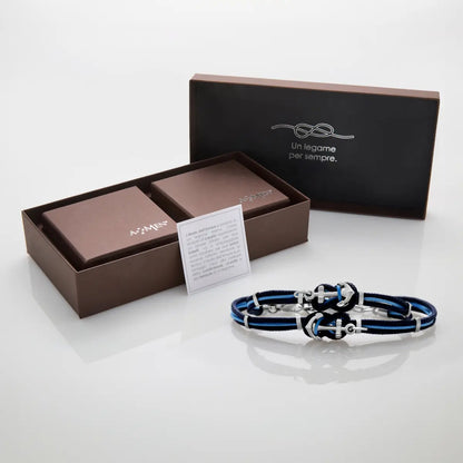 Bracciale Io & Te Junior dettaglio charm ancora acciaio lucido
