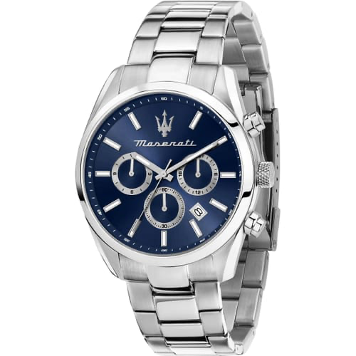 Orologio Maserati Attrazione R8853151005 uomo silver 43mm quadrante sunray datario