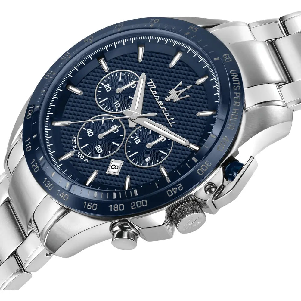 Orologio sportivo Maserati Traguardo R8873612043 dettaglio quadrante blu