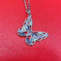 Collana farfalla multicolor argento 925 cristalli brillanti
