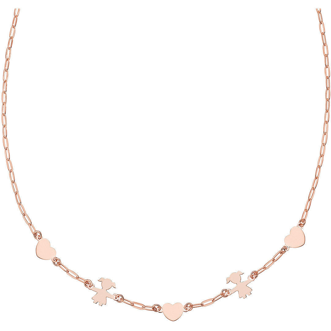 Collana Amen Bebè Bobolini argento 925 cuori femminuccia oro rosa

