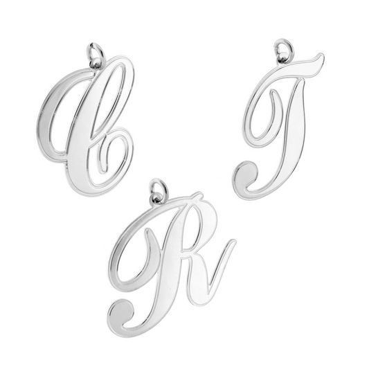 Ciondolo lettera corsivo in argento