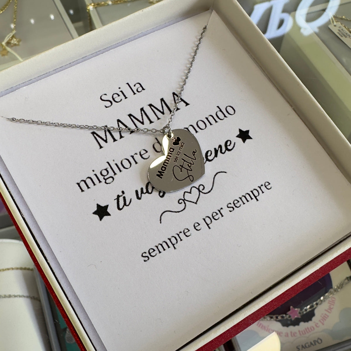 Astuccio regalo personalizzato per collana Mamma sei la mia stella
