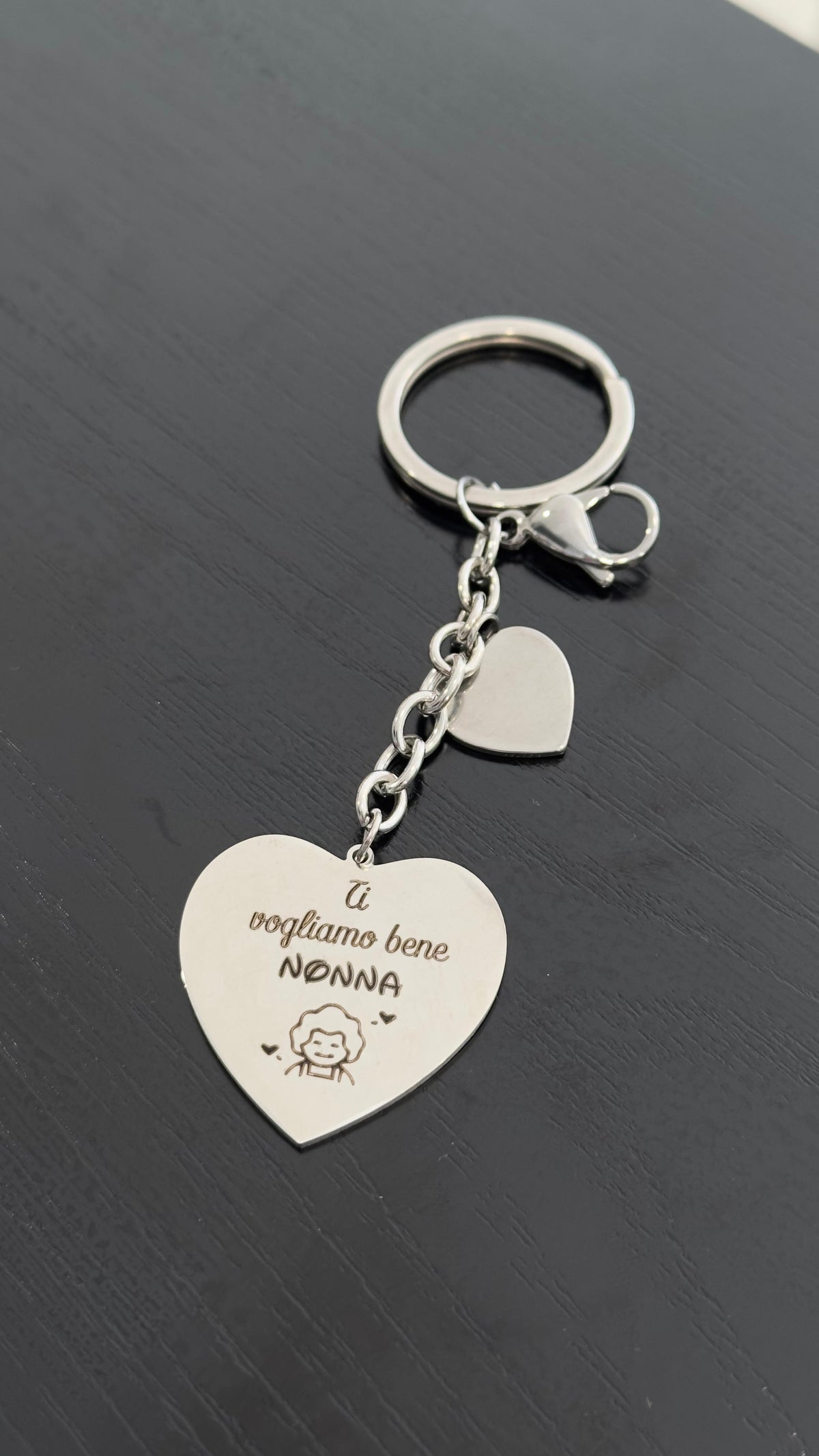 Portachiavi nonna personalizzato acciaio inox ti voglio bene nonna
