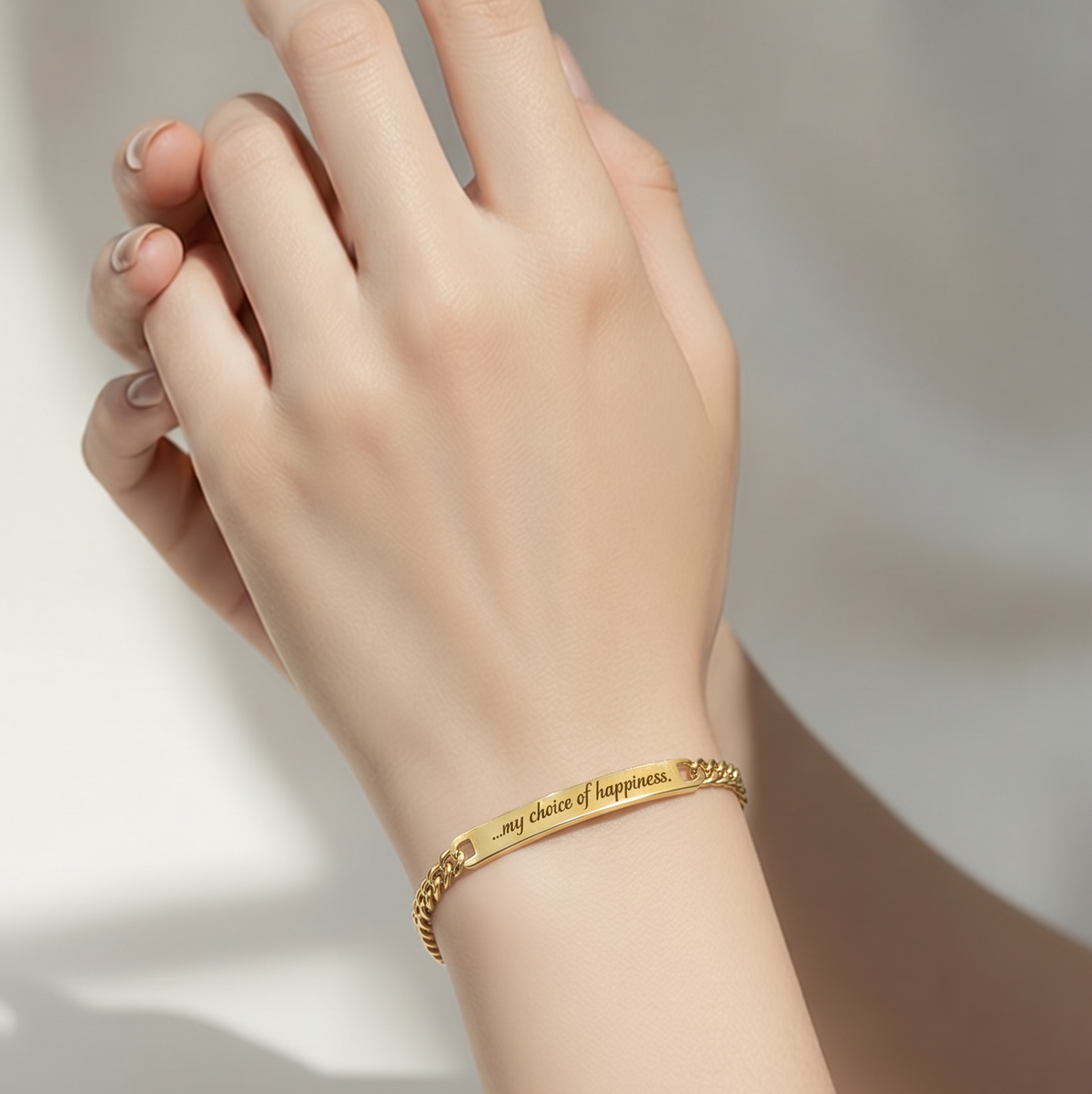 Bracciali coppia You Are My Choice acciaio silver uomo e dorato donna con frase incisa
