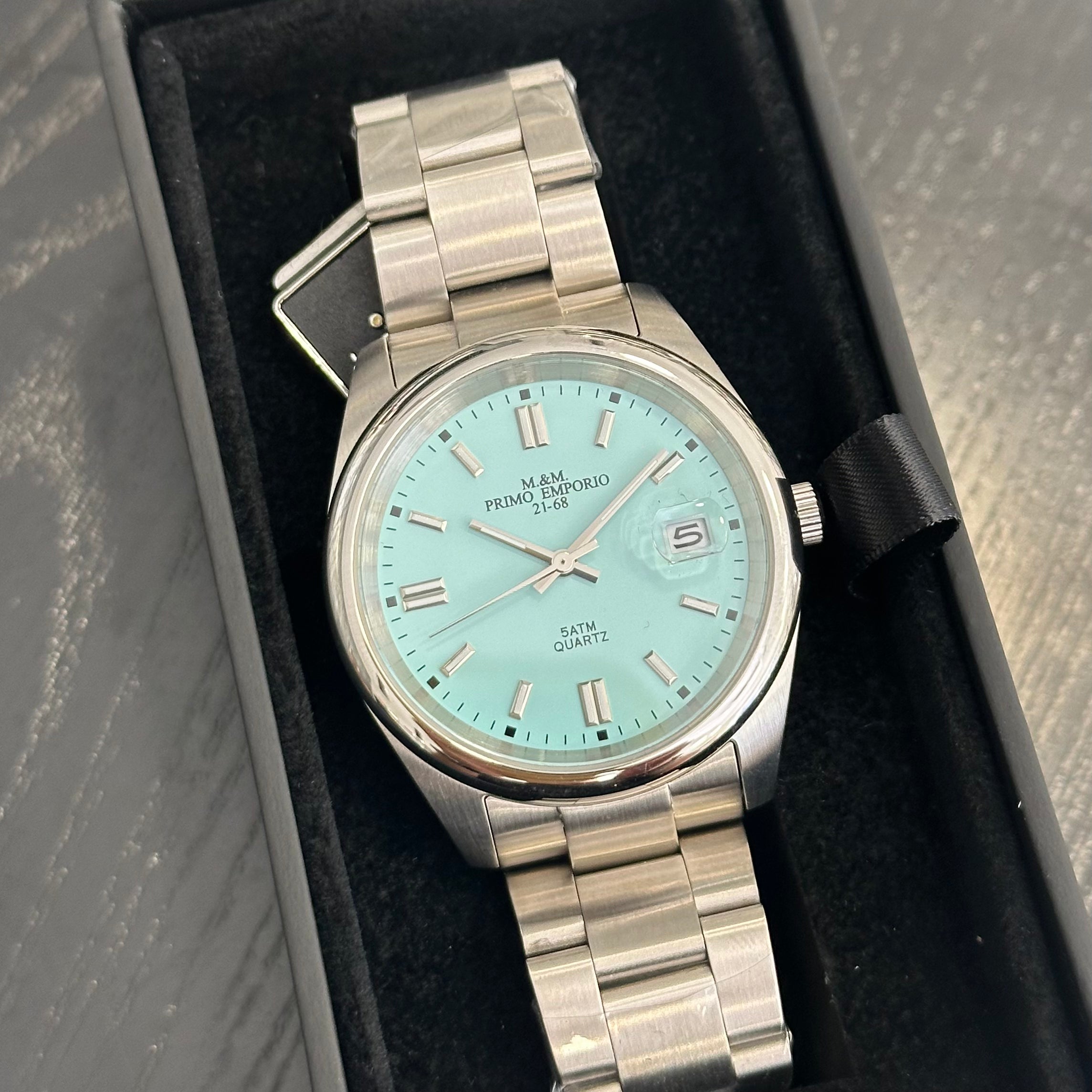 Primo Emporio Orologio Acciaio Quadrante Celeste - Maglia Oyster 10ATM