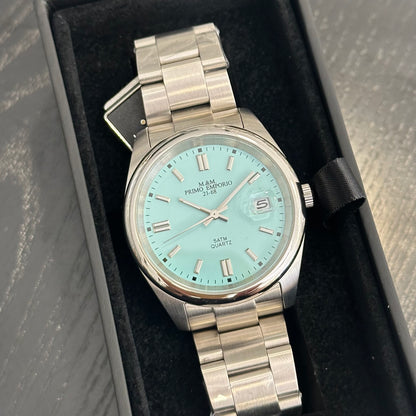 Primo Emporio Orologio Acciaio Quadrante Celeste - Maglia Oyster 10ATM