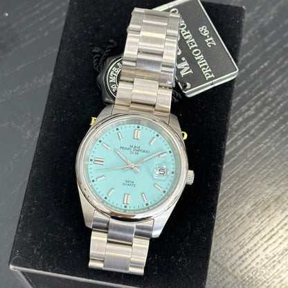 Primo Emporio Orologio Acciaio Quadrante Celeste - Maglia Oyster 10ATM