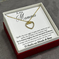 Collana cuore infinito mamma in acciaio dorato antico con cristalli zirconia e confezione regalo

