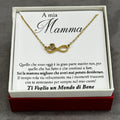 Collana infinito mamma in acciaio dorato con zircone e confezione regalo inclusa
