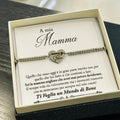 Bracciale mamma sei la mia stella in acciaio con perline e frase incisa con astuccio regalo
