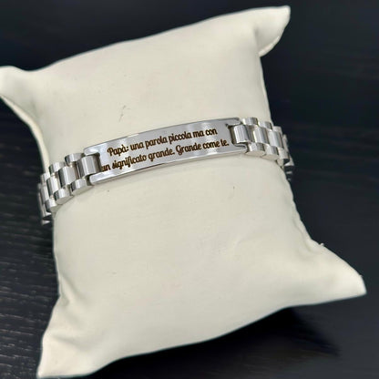 Bracciale Papà Maglia Oyster/Jubilee con Frase Significato Grande Idea Regalo per Papà