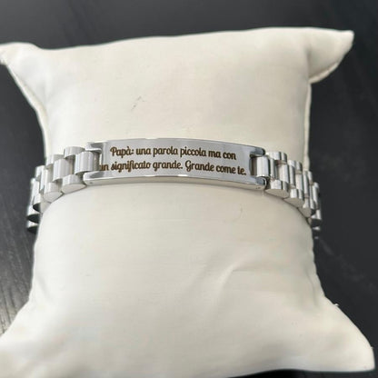 Bracciale Papà Maglia Oyster/Jubilee con Frase Significato Grande Idea Regalo per Papà