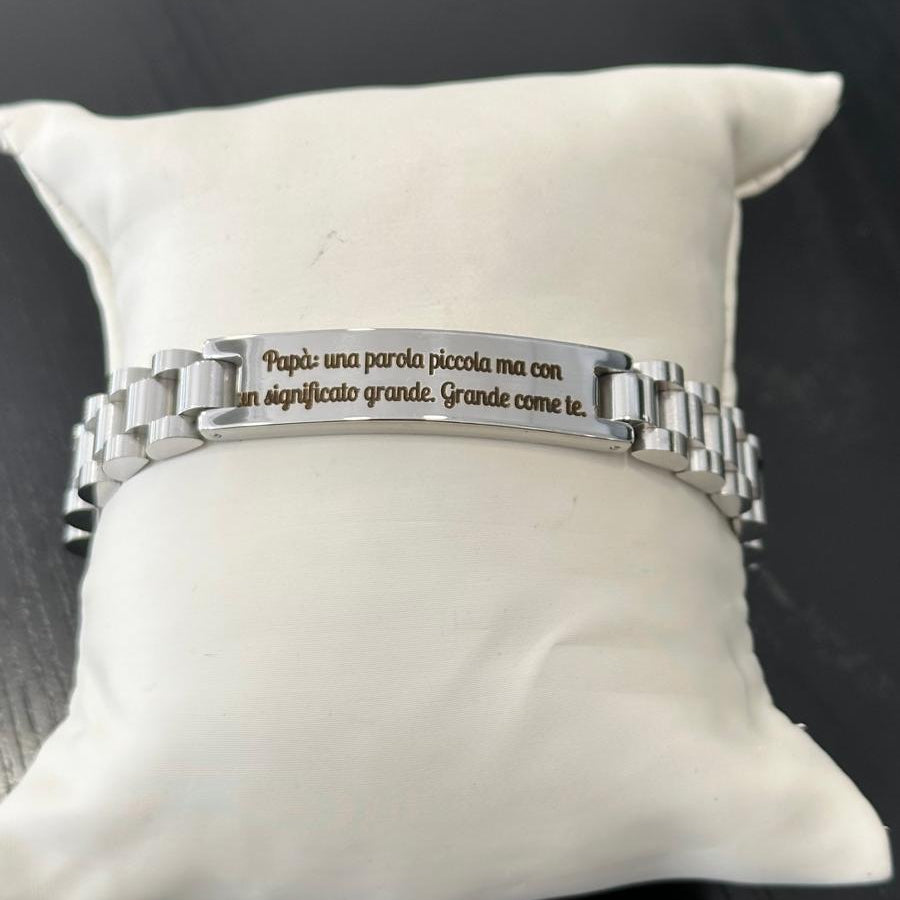 Bracciale Papà Maglia Oyster/Jubilee con Frase Significato Grande Idea Regalo per Papà