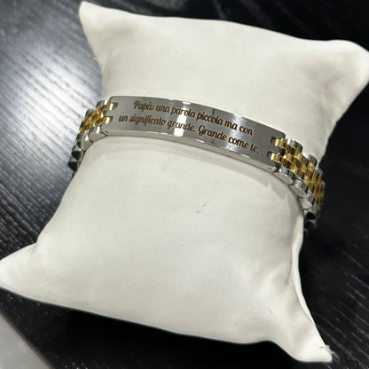Bracciale Papà Maglia Oyster/Jubilee con Frase Significato Grande Idea Regalo per Papà