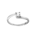 Anello solitario in argento 925 con pietra centrale 3mm taglia regolabile
