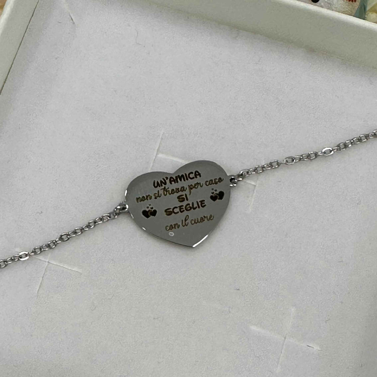Bracciale acciaio personalizzato frase disegno made in Italy artigianale
