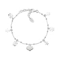Bracciale Amen bambini e cuori argento 925 rodiato regalo mamma

