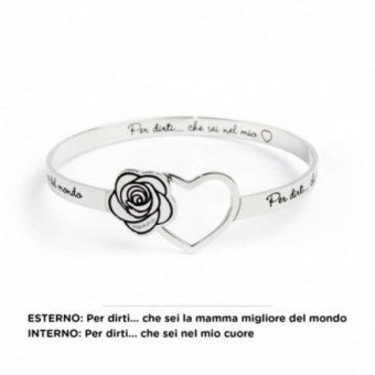 Bracciale Rigido Rosa "Mamma"