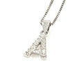 Collana iniziale zirconata Amen personalizzabile ciondolo 25mm zirconi brillanti
