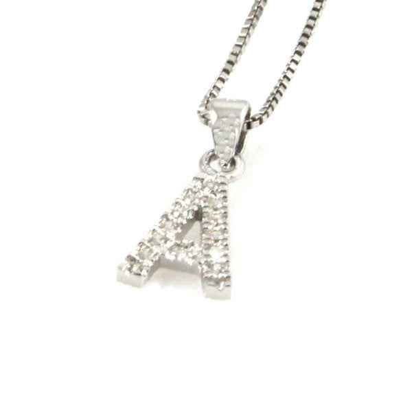 Collana iniziale zirconata Amen personalizzabile ciondolo 25mm zirconi brillanti
