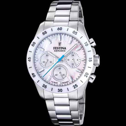 Orologio Festina Ceramic F20693/1 donna cronografo movimento Miyota giapponese acciaio 316L
