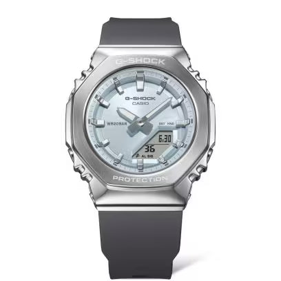 Casio G-Shock GM-S2100-2AER donna con lunetta ottagonale in metallo e quadrante blu
