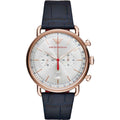 Orologio cronografo Emporio Armani AR11123 uomo oro rosé 43mm pelle blu
