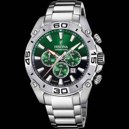 Orologio Festina Chrono Bike  F20543/3 VERDE Orologio Festina Chrono Bike F20543/3 cronografo verde cinturino acciaio 10 ATM
